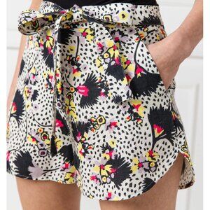 NEW! MAX&CO. HIGH WAIST FLORAL LINEN SHORTS SZ 2 BOHO CONTEMPORARY CASUAL BEACH